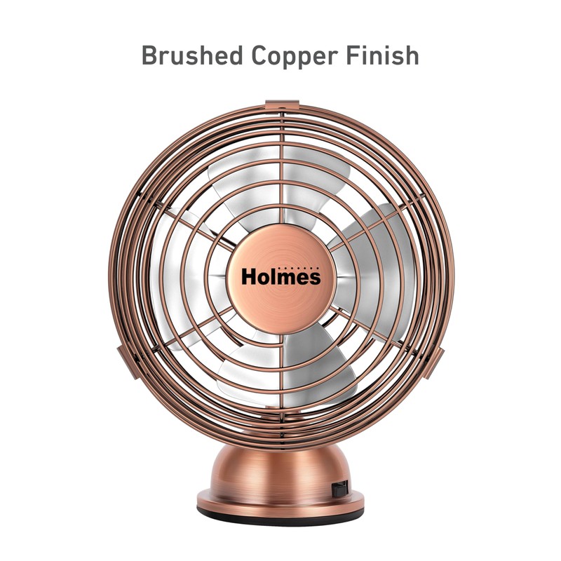 HOLMES 4" Mini Heritage Desk Fan, USB-Powered, Single Speed, 4