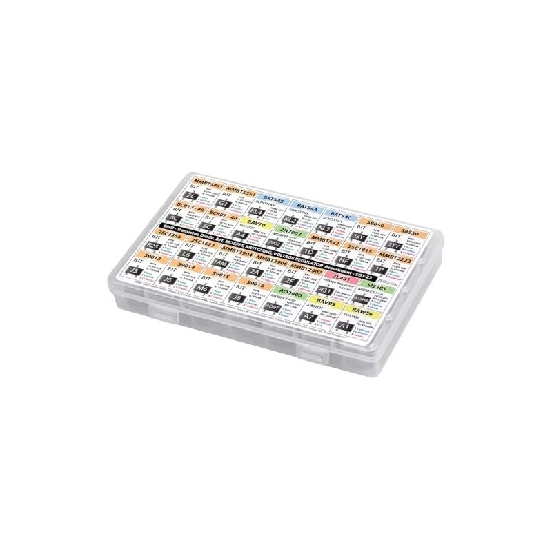 ZEBULON Smd Sot-23 Electronic Components Assortment, Transistors, Bjt, Mosfet,