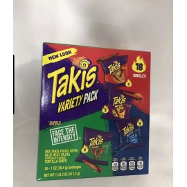 Takis 18 pc / 1 oz Variety Pack, Assorted Rolled Tortilla Chips