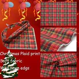Elegant little tail Dog Bandana, Christmas Dog Bandana 1PC Dog Bandanas Holiday Bib Scarf Washable Square Dog Scarf Adjustable Dog Kerchief for Small Medium Large Dogs