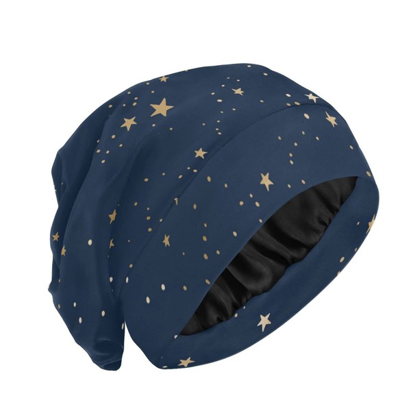 ElliTarr - Gorro de satén con forro para dormir para