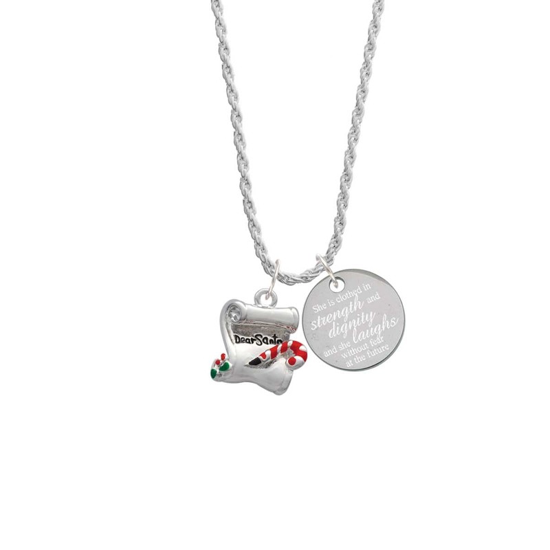 Delight Jewelry Silvertone Letter to Santa She is Clothed in