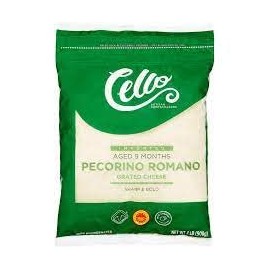 Cello Pecorino romano grated fresh cheese 2-lbs bag resealable Cello Pecorino Romano Cheese Grated 2-lbs bag Fresh resealable Imported from Italy