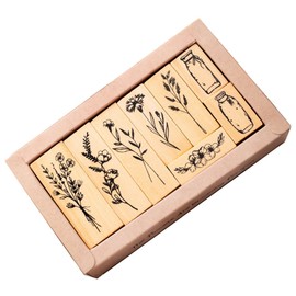 OSALADI 1 Set Wooden Stamp Set for DIY Crafts of Decorative Plant Pattern Stamps for Scrapbooking Journaling for Unique Card Making Labels