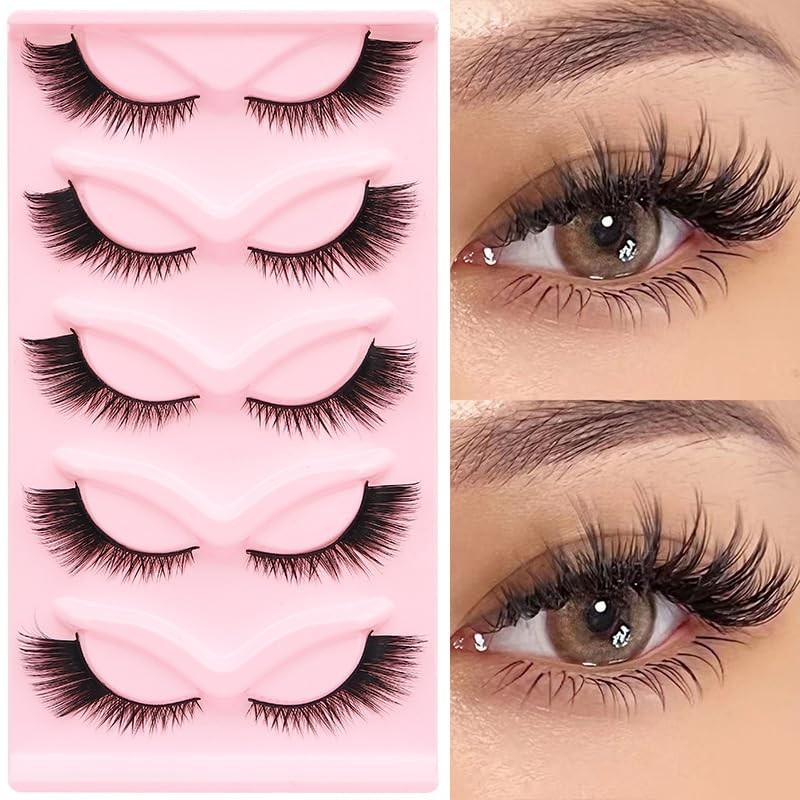 5 Pairs of 3D False Eyelashes, Cat Eye, Artificial Eyelashes,