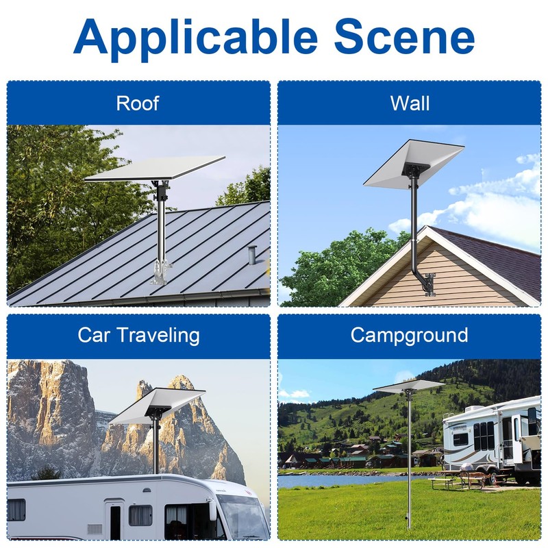 Starlink Gen 3 Mount Kit- Pipe Adapter, Angle-Adjustable Wall/Roof Pole
