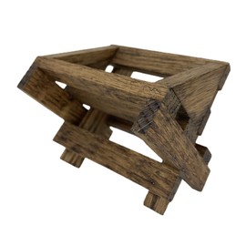 Baby Manger Oak -Angel Stand, Antique White Wood (Fits a Willow Tree Angels and Nativity Figurines), Compatible Accessories to fit our Handmade Wooden Hearts Stable, Creche *Handcrafted in USA