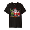 Cute Christmas Hippos in Santa Elf and Reindeer Costumes Premium
