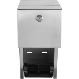 Stylever Commercial Toilet Paper Dispenser - 304 Stainless Steel Double Roll Holder - Heavy Duty Lockable Wall Mount Tissue Dispenser for Restroom - Metal Bathroom Fixtures