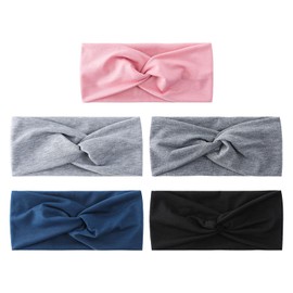 Pack of 5 Children's Headbands, Sweat-Absorbing Sports Headbands, Face Wash Headbands, Elastic Headbands, Decorative Headbands