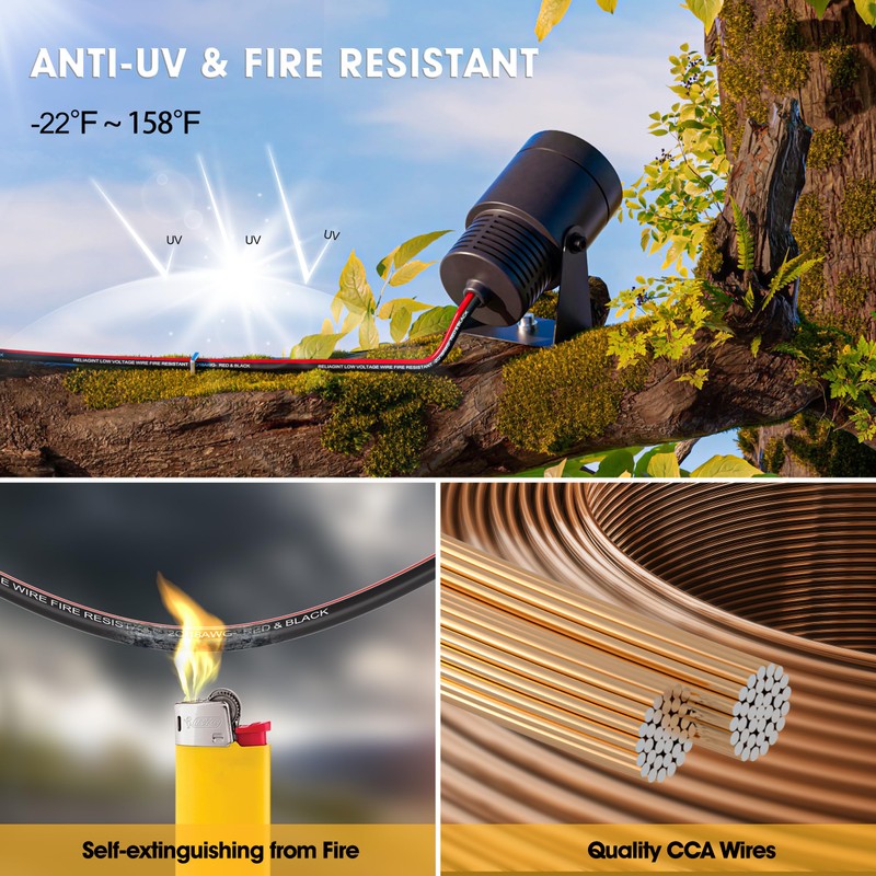 12 Guage 100FT Electric Wire for Low Voltage Application, LED,