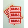 Large Caution "Glass" Stickers. 64 Large Caution "Glass" Labels. 4