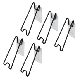 MY MIRONEY 5-Pack Adhesive Metal Easel Stand for Picture Frames - Tabletop Display Stand for Photo, Art, Painting, 5.12" Height, Black