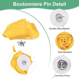 M METERXITY 16-Pack Lapel Pin for Men, 1.97" Handmade Flower Brooch Button Pins for Men Suits, Formal Boutonnieres for Gentleman/Wedding/Groom/Tuxedo/Corsage/Accessories [Mutilcolor]