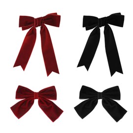 4 Pieces Of Bow Hair Clips, Women'S Hair Clips, Velvet Hair Clips, Fashionable French Hair Clips, Hair Bow Hair Accessories