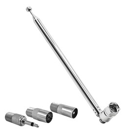 Fm Radio Aerial, Dab Radio Aerial Fm Aerial 75 Ohm Telescopic Indoor Unbalanced Fm Aerial Suitable for Table Top TV Hifi AV Stereo Receiver Mini System