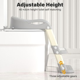 Potty Training Seat with Ladder Adjustable Foldable Toilet with Splash Guard and Handles for Toddlers Non-Slip Potty Chair for Kids Toddler Toilet Seat with Step Stools (White)