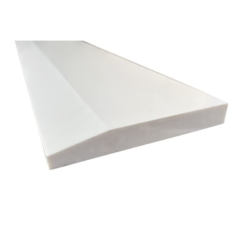 Tenedos Solid White Single Hollywood High Bevel Engineered Marble Threshold