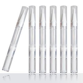 Paquete de 12 bolígrafos giratorios transparentes de 3 ml, vacíos con cepillo para polvo, botellas de aceite para cutículas vacías, bolígrafo de aceite para cutículas aspiradora para brillo