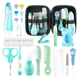 Baby Healthcare and Grooming Kit, Portable Baby Safety Care Set, Baby Essentials kit for Newborn… (Green 26 in 1)