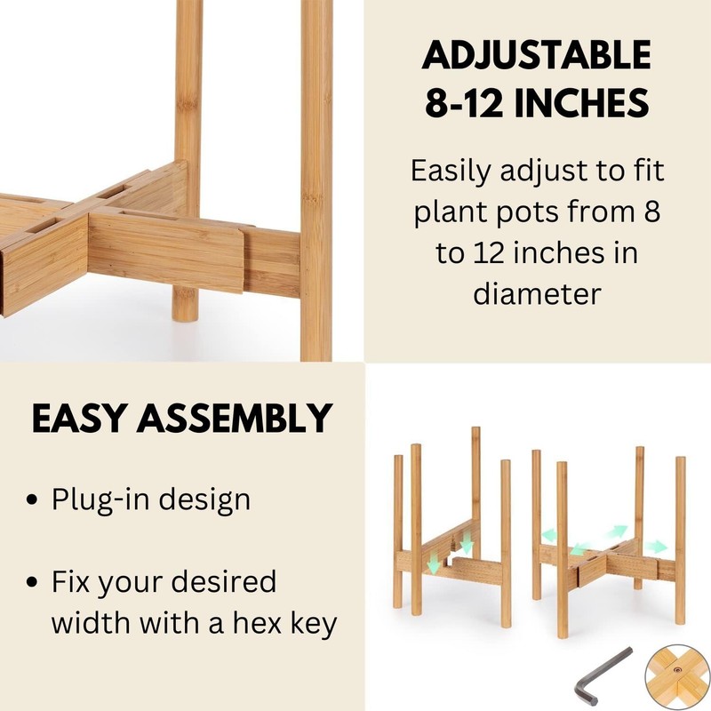 Fox & Fern Adjustable Tall Plant Stand Indoor — 8