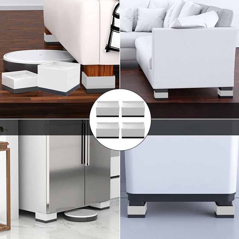 4 x Furniture Risers Bed Risers Square Lift Bed Foot