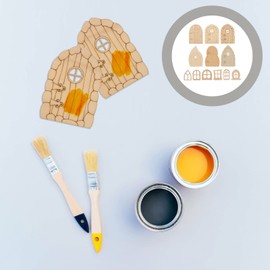 Sewroro 48pcs Fairy Garden Door Unfinished Wooden Fairy Door Miniature Fairy Doors Gnome Home Door for Micro Landscape Decorations