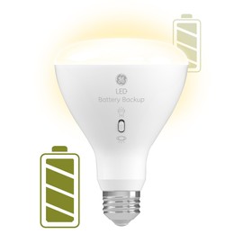 GE LED+ Battery Backup LED Light Bulbs, Emergency Light Bulb for Power Outages + Flashlight, BR30 Indoor Floodlights (3 Pack)