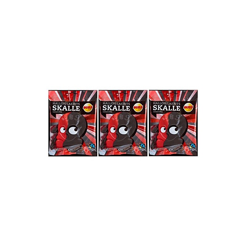 Bubs Godis Hallonlakritsskalle - Raspberry/Liquorice Skull - Original Swedish Licorice