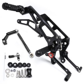 PROCNC Motorcycle Aluminum Rearsets Foot pegs Rear sets Footrest Fit for Grom MSX125 2021 2022 2023 (Black)
