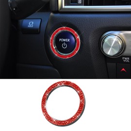 RGOAANC Crystal Rhinestone Engine Start Stop Decoration Ring, Push Button Cover, Key Ignition Knob Ring, Car Accessories Sparkling Sticker (Red, 1PCS)