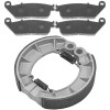Caltric Front Brake Pads & Rear Brake Shoes for Honda