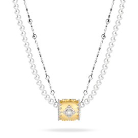 D-POW Pearl Necklaces for Women, S925 Sterling Silver Necklace, Vintage Jewelry, Layered Necklaces for Women trendy, Baroque Style, Medieval Style Pendant for women jewelry Gifts