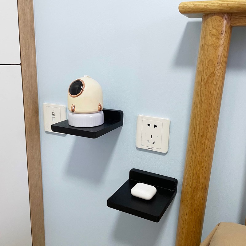 NIUBEST Small Floating Shelf, Set of 3 Black Shelf for