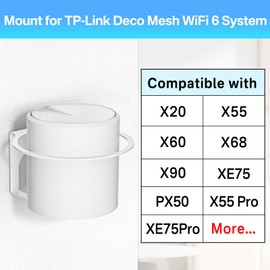 Metal Router Wall Mount Shelf for TP-Link Deco X20, X55, X55 Pro, X60, X68, XE75, XE75Pro, X90, PX50 Mesh WiFi 6 - Space Saving Router Mount Bracket Holder Stand for TP-Link Easy to Install, White