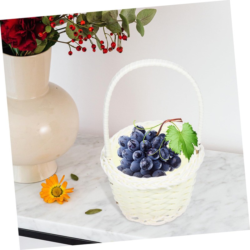 Ciieeo 5pcs Portable Woven Storage Baskets Multi Function Handle Baskets