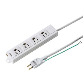 Sanwa Supply TAP-MG341N2PN-1 Power Strip 3P 4 Outlet 3.3 ft (1 m)