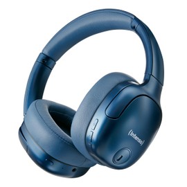 Intenso O400HA Over-Ear Headphones - Hybrid Active Noise Cancelling, up to 75 Hours Runtime and Bluetooth 5.3, with Music Mode, Transparency Mode and Fast Charging Time, Blue