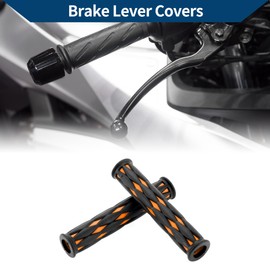 Hihaha 1/2" 12mm Universal Motorcycle Brake Lever Cover Non Slip Rubber Brake Lever Grip Sleeve for Motorcycle Scooter Bicycle Bike Black Orange 1 Pair