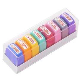 Juego de 8 sellos para profesores, autoentintados, motivacionales, fomentadores, coloridos, calificación, escuela, motivación, comentarios para aula, tareas, sellos de oficina, papelería, con bandeja de almacenamiento