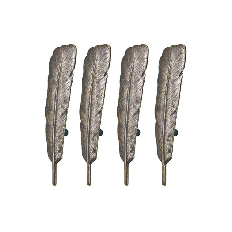 SCRTB 4Pcs Feather Drawer Knob Pull Handle Cabinet Drawer Pulls
