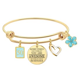 50th Birthday Gifts for Women Charm Gold Birthday Bracelets Reminder Gifts for 5