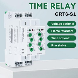 Buyweek Delay Relay GRT6-S1 Asymmetrical Cycle Delay Time Relay Multifunction Time Relay On/Off Repeat Cycle Time Relay 35 mm DIN Rail Type Relay AC230V