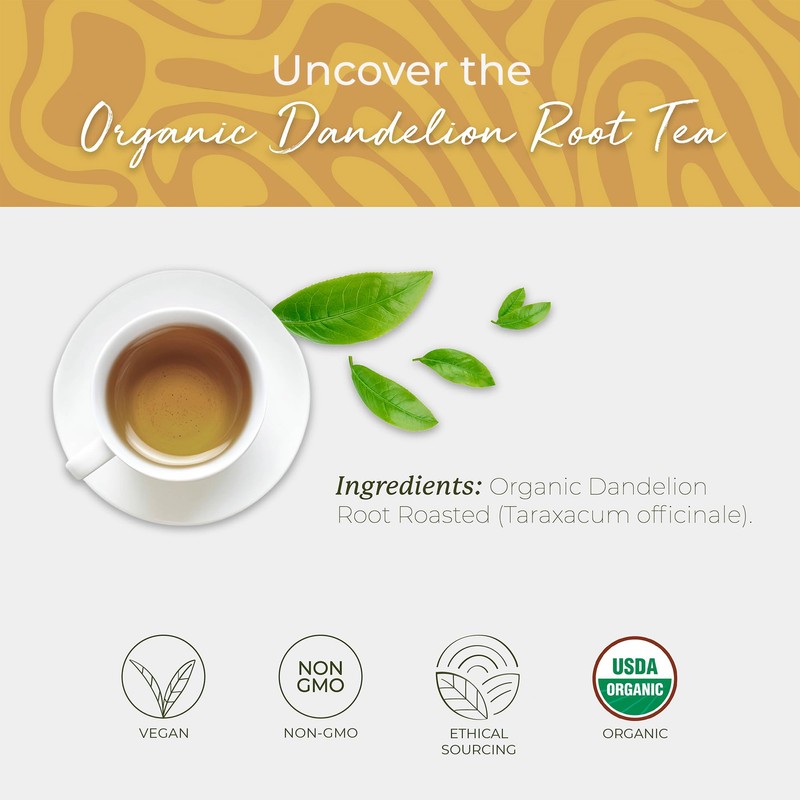 Starwest Botanicals Organic Dandelion Root Tea - Herbal Tea, Caffeine