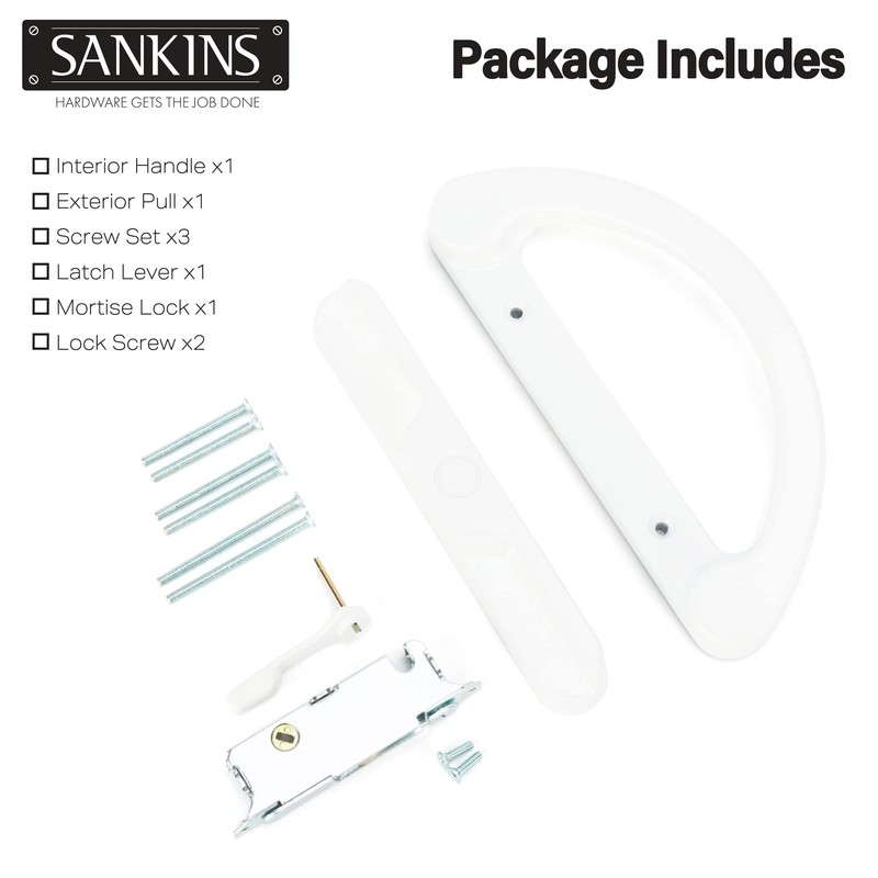 SANKINS Sliding Patio Door Handle Pull Set with Mortise Lock,