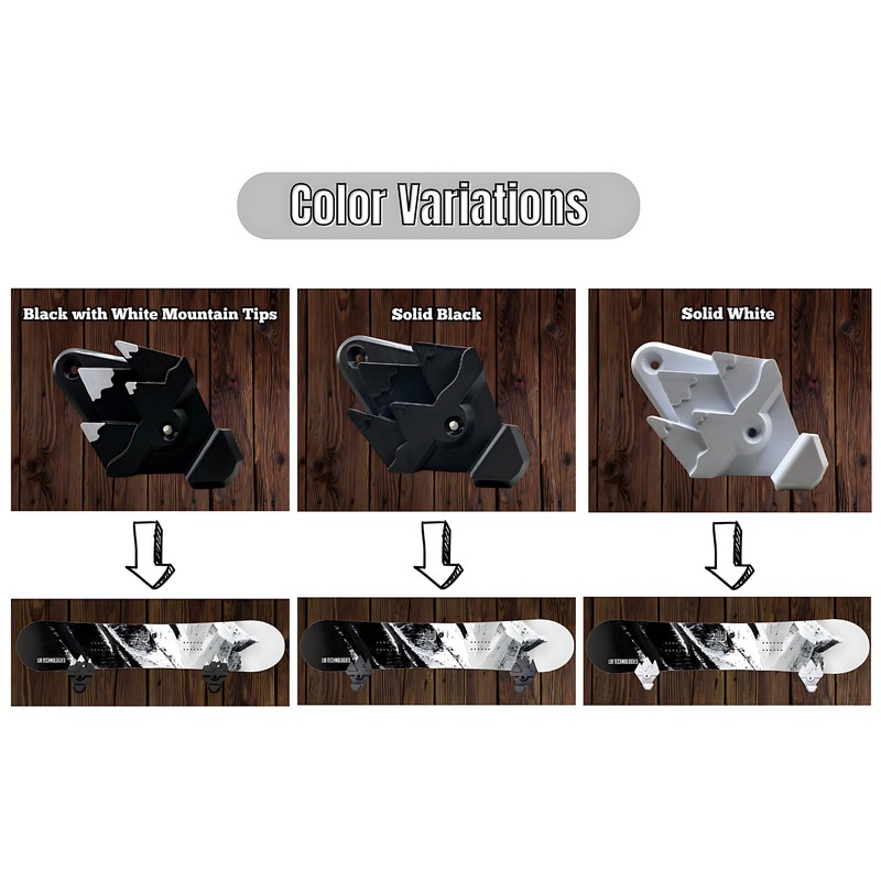 Snowboard Wall Mount Rack with Hooks – Heavy-Duty Wall Storage