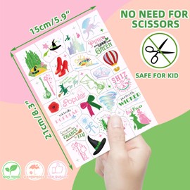 56PCS Iridescent Pre-Cut Witch Theme Temporary Tattoos - Witch Party Decorations & Favors | Witch Themed Tattoos Stickers Gift for Witch Birthday Babyshower Party Goodie Bag Stuffers & Prize Supplies