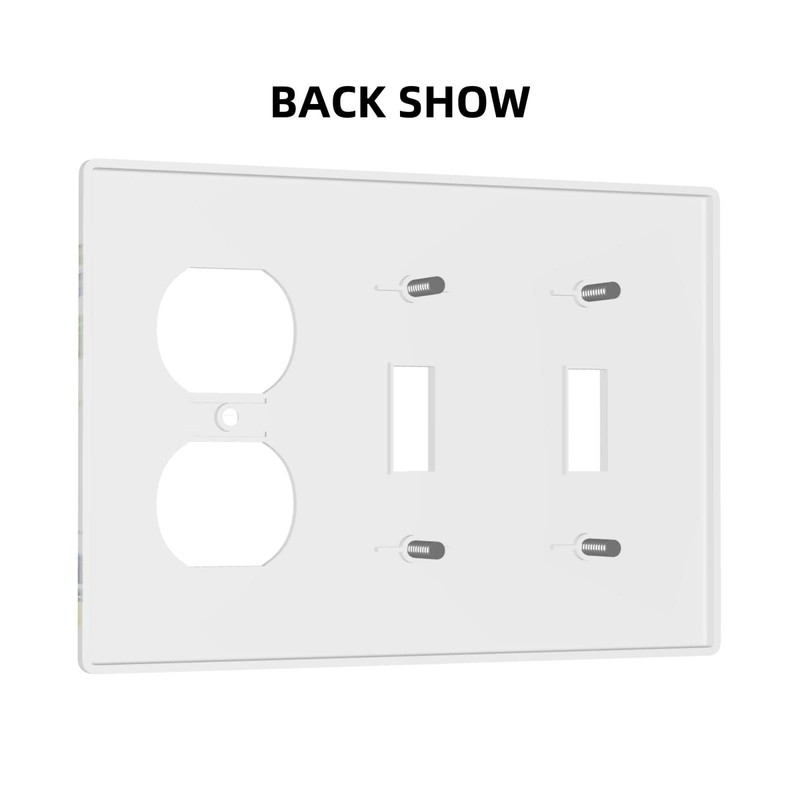Yellow Lemon Combination Wall Plate 2 Toggle 1 Duplex Outlet