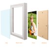 DoDuo Foldable Picture Frame 3 Pictures, Wooden Collage Photo Frame