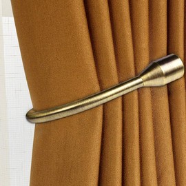 Curtain Holdbacks, EgoEra® Curtain Drapery Holdbacks Tieback, Curtain U Metal Hooks Holder, 1 Pair Silver